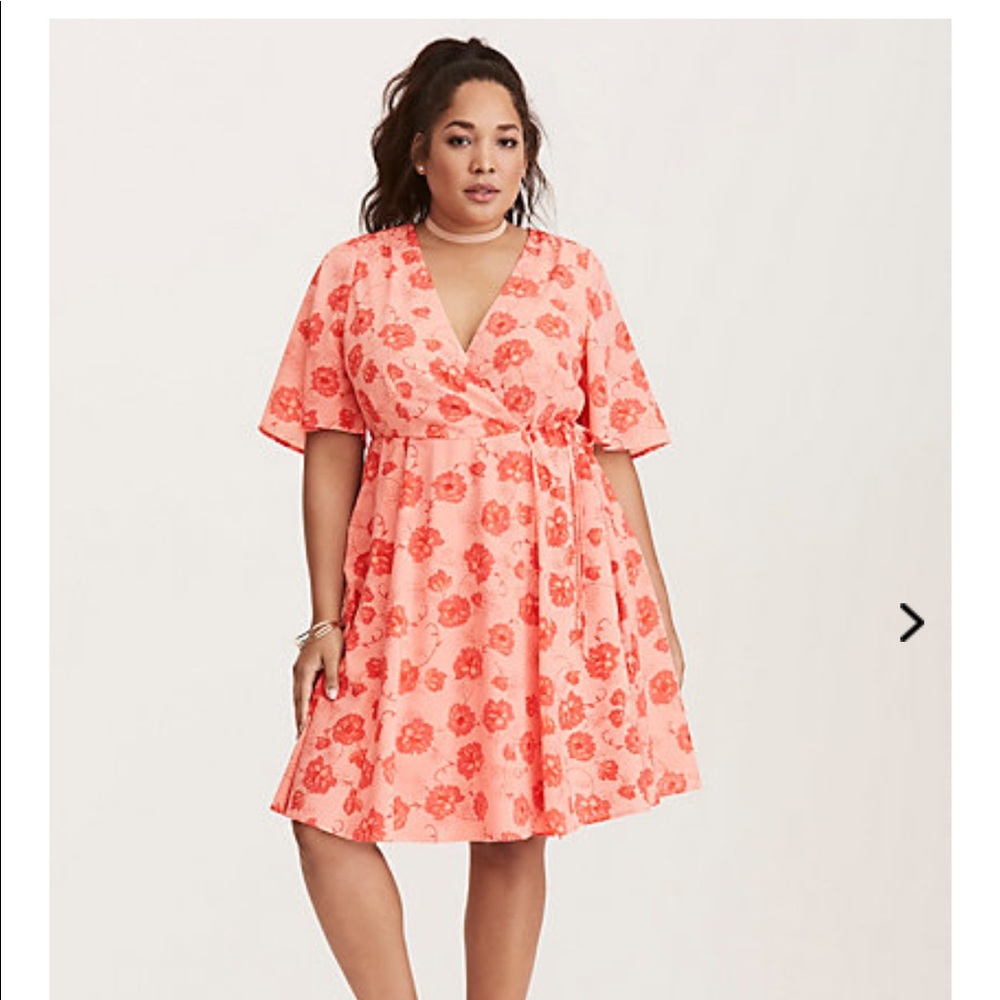Torrid Floral Faux Wrap Dress
